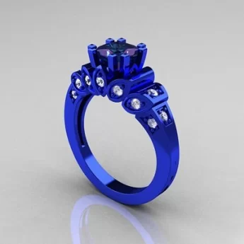кольцо из синего золота
